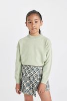 DEFACTO Girl's Standard Fit Crew Neck Basic Plain Knitwear Sweater