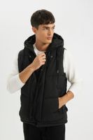 DEFACTO Puffer Vest Hooded Zippered Snap Pocket