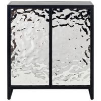 MID.YOU KOMODA, čierna, strieborná, 80/88/31 cm