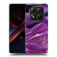 Silikónový čierny obal pre Xiaomi Poco X7 - Purple glitter