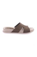 DGN P33-23y Women's Slippers Genuine Leather Khaki Nubuck