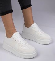 marka niezdefiniowana Białe sneakersy trampki na platformie Mishel