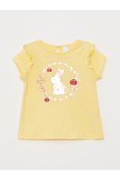 LC Waikiki Crew Neck Short Sleeve Printed Baby Girl T-Shirt