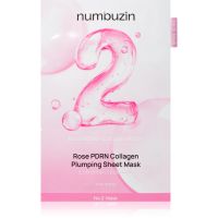 Numbuzin No. 2 Rose PDRN Collagen Plumping Sheet Mask mască textilă hidratantă pentru o piele mai luminoasa 5 buc
