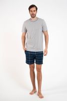 Men's pajamas Ruben, short sleeves, short trousers - melange/print