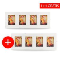 Akce 1+1: Skleněný Clip Fix rámeček Galerie 4foto 10x15 + druhý stejný fotorámeček navíc