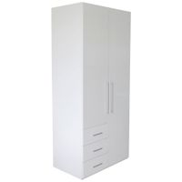 Xora ŠATNÍ SKŘÍŇ S OTOČNÝMI DVEŘMI, bílá, vysoce lesklá bílá, 98/218,6/59,4 cm