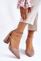 PS1 Suede Heel Pumps Sötétbézs Lexie