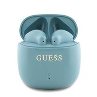 Bezdrátová sluchátka Guess Printed Classic Logo TWS, turquoise