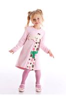 Denokids Cool Giraffe Girl's Pink Winter Long Sleeve Dress