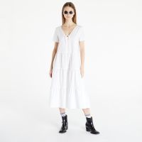 Tommy Jeans Poplin Tiered Short Sleeve Dress White S