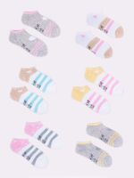 Yoclub Kids's Girls' Ankle Cotton Socks Patterns Colours 6-pack SKS-0008G-AA00-001