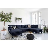 P & B SEDACIA SÚPRAVA, textil, tmavomodrá