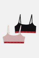 HUGO braletka bavlnená s elastanom TWIN BRALETTE DESIGN
