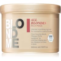 Schwarzkopf Professional Blondme All Blondes Rich Maske mit ernährender Wirkung für grobes Haar 500 ml