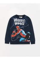 LC Waikiki Crew Neck Spiderman Printed Long Sleeve Boy's Sweatshirt