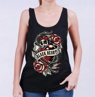 podkoszulka damskie - HEART ROSE - BLACK HEART - 13599 L