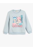 Koton Sweatshirt Anime Printed Long Sleeve Crew Neck