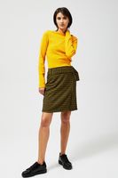 Marisse Checked Skirt With Belt Z-Sc-3011 Mustard