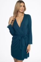 Dámský tenký župan Henderson Alena - viskóza Tmavě tyrkysová S