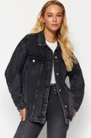 Trendyol Black Oversize Trucker farmerdzseki