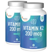 2x Essentials Vitamin K2 200 μg MK-7 (K2VITAL ® Delta) - 99.8% rein | 60 Kapseln | Vegan, GVO-frei, ohne künstliche Zusätze | Sensilab