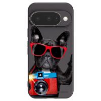 Silikónový čierny obal pre Google Pixel 10 - Francúzsky Buldoček