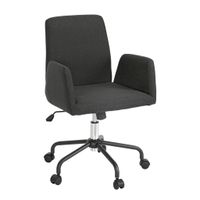 Carryhome OTOČNÁ STOLIČKA, tkaná textília, čierna, chrómová