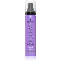 Schwarzkopf Professional IGORA Expert Mousse farbiaca pena na vlasy odtieň 5-0 Light Brown Natural 100 ml