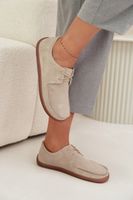 Mokasyny damskie typu barefoot z naturalnego zamszu