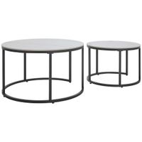 Livetastic SADA KONFERENČNÝCH STOLÍKOV, čierna, biela, kov, keramika, 80/60/46/40/80/60 cm