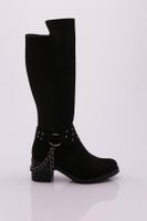 DGN 707-22k Women's Ankle Buckle Chain Detailed Back Stretch Heel Boots