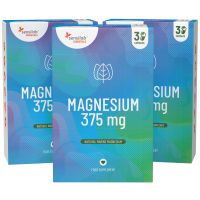 Essentials Magnesium 375 mg 3er Pack (90 Kapseln) mit hoher Absorption. 375 mg reines marines Magnesium. Muskeln entspannung. Vegan | Sensilab
