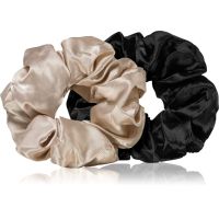 BrushArt Hair Large satin scrunchie set hajgumik Cream & Black