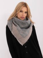 Grey and light pink patterned winter scarf