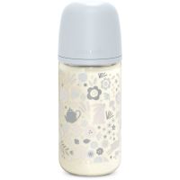 Suavinex Wonderland SX Pro Physiological Anti-Colic Glass sklenená dojčenská fľaša M Medium Flow 3 m+ Liberty Blue 240 ml