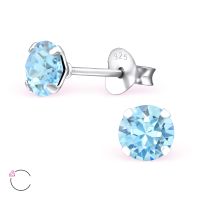 Olivie Strieborné náušnice AQUA Swarovski 1985