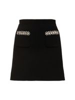 Embellished Knit Mini Skirt