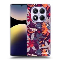 Silikónový prehľadný obal pre Xiaomi Redmi Note 14 Pro 4G - Purple Leaf
