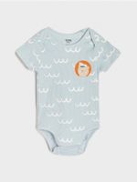 Sinsay - Body z waflowej dzianiny - błękitny