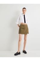 Koton Cargo Short Skirt Double Breasted Belt Detailed Pocket Slim Fit