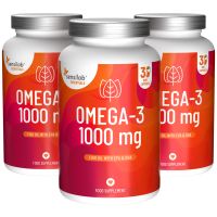 Omega-3 1000 mg (90 Kapseln) - 1000 mg Omega-3-Fischöl Kapseln: 500 mg EPA und 250 mg DHA pro Kapsel. Mit Vitamin E | Essentials Sensilab