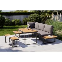 Ambia Garden JEDÁLENSKÁ TERASOVÁ SÚPRAVA 4-dielne, kov, plast, textil