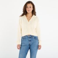 Sweter Guess Flaminia Ribbed Hoodie Zipped Cream M