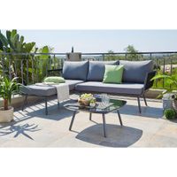 Ambia Garden TERASOVÁ SEDACIA SÚPRAVA 7-dielne, kov, sklo, textil