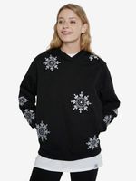 Desigual Hoodie No Zip Swiss Emboidery Sweatshirt Schwarz