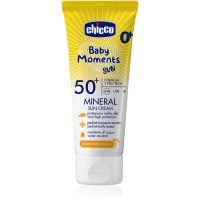 Chicco Baby Moments Sun Mineral дитячий крем для засмаги SPF 50+ 0 m+ 75 мл