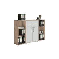 MID.YOU SKŘÍŇ NA ŠANONY, bílá, Sonoma dub, 172,6/113,6/33 cm