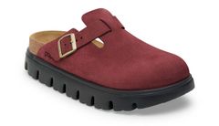 Birkenstock Boston Chunky Suede Leather Narrow Fit Burgundy Dámske - Sandále Birkenstock - Bordová - 1030400-7.5 - Size: 7.5
