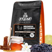 Výběrová káva Kafista "Indonesia Ontosoroh" - Zrnková Káva - 100% Arabica - Praženo v Itálii - perfektní pro filtrované přípravy Množství: 750g (3x25…